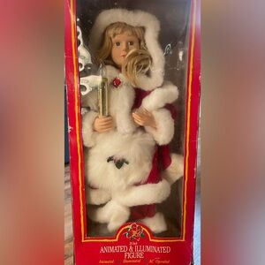 Vintage Christmas 24" Animated & Illuminated Light Up Girl